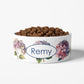 Personalized Pink Hydrangeas Ceramic Pet Bowl