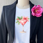 Holiday Cocktail T-shirt, Pink Poinsettia