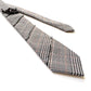 Black and white houndstooth plaid skinny necktie with embroidered beads and flowers