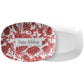 Personalized Serving Platter, Floral Batik, Red and White, Luxury Plastic
