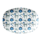 Chinoiserie Cheetah Print Blue & White Serving Platter, BPA Free Plastic
