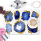 Large Gemstones Counter Mat, Desk Pad, Sapphire and Gold