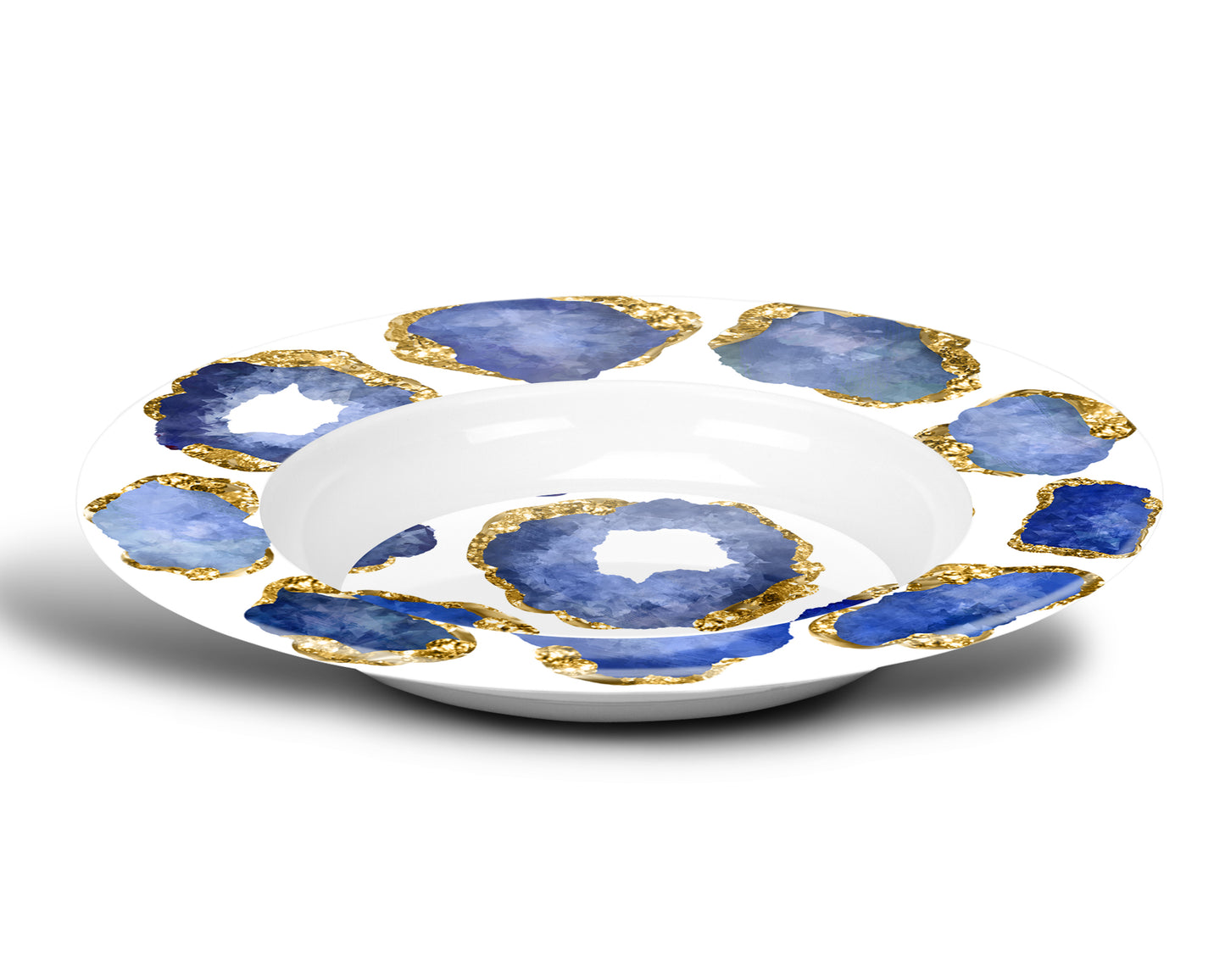 Luxury Sapphire & Gold Gemstone Plastic Bowls - Set of 4