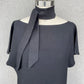 Black Linen Skinny Scarf for Women & Men, Necktie, Bow or Headband, 57" Long x 1.75" Wide
