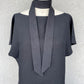 Black Linen Skinny Scarf for Women & Men, Necktie, Bow or Headband, 57" Long x 1.75" Wide
