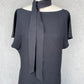 Black Linen Skinny Scarf for Women & Men, Necktie, Bow or Headband, 57" Long x 1.75" Wide