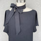 Black Linen Skinny Scarf for Women & Men, Necktie, Bow or Headband, 57" Long x 1.75" Wide