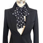 Black and White Polka Dot Skinny Scarf, Long Unisex Neck Tie with black blazer