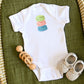 Macaron Stacked Baby One Piece Tee, White, Short Sleeve