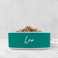 Personalized Ceramic Pet Bowl, Teal Green