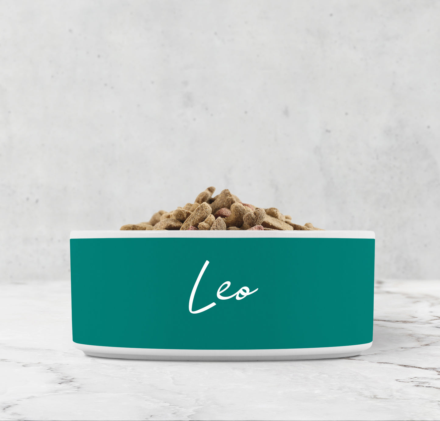 Personalized Ceramic Pet Bowl, Teal Green