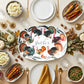 Colorful Turkey Thanksgiving Serving Platter, Luxe Plastic 10" x 14", Earth Tones/Green