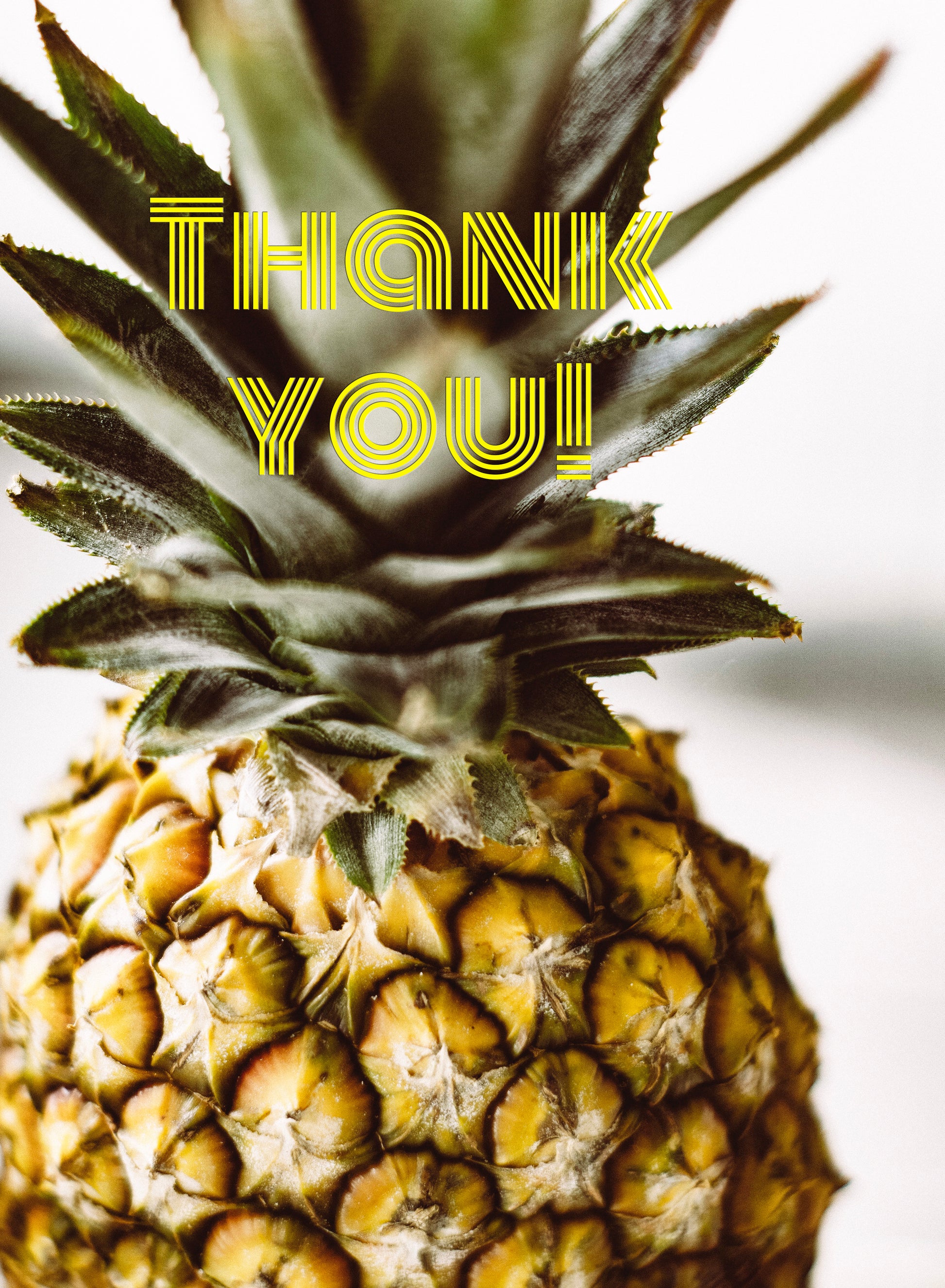 Thank you e gift card. Pineapple design - thank you note and gift for hospitality 