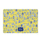 Personalized Pet Bowl Mat, Chinoiserie Toile, Yellow and Blue