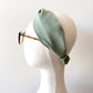 Light Sage Green Linen Headband, Wide Top Knot Turban Headband with Elastic