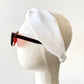 Wide White Linen Turban Top Knot Headband for Women