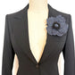 Blue Denim Flower Pin, Handmade Wild Rose Brooch, 4.5"D