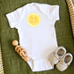 Lemon Baby One Piece, Short Sleeve Bodysuit, White