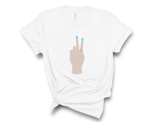 Women's Graphic T-shirt Peace Sign Hand Illustration