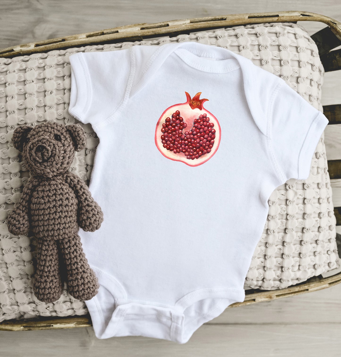 Pomegranate Fruit Graphic Tshirt Onesie for Babies