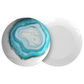Agate Gemstone Dinnerware, Teal Blue 10" Plate, ThermoSāf® Polymer Resin