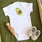 Avocado Baby One Piece, Short Sleeve Bodysuit, White