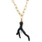 Black Coral Necklace, Sea Coral Amulet Charm Pendant Necklace