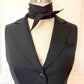 Thin Black scarf. Black skinny scarf tied as a choker.