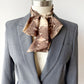 Snakeskin Print Silk Skinny Neck Scarf Bow