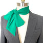 Emerald Green Neck Bow Skinny Scarf, Chiffon