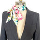 Japanese Floral Print Twilly Scarf, Neck Bow, Neck Tie