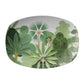 Palm tree serving platter in green and white botanical print