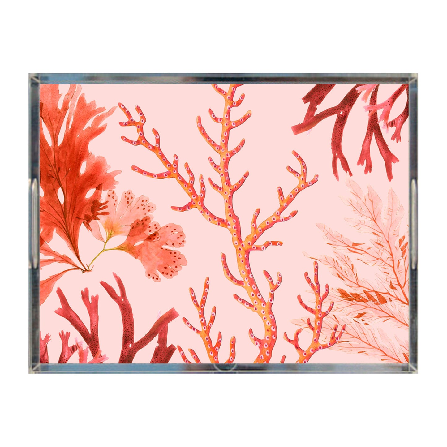 Coral Reef Acrylic Tray, 8.5" x 11", Pale Pink