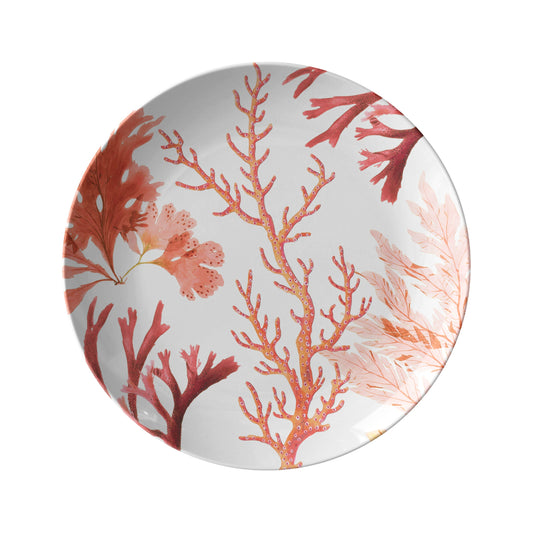 Coral Reef Plates, Set of 4,  White, Luxury Thermosaf Plastic