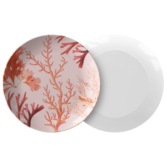 Coral Reef Plates, Set of 4, Pale Pink, Luxury Thermosaf Plastic