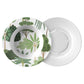 Tropical Trees Bowl, White and Green, Mughal Gardens, Luxury Thermosaf Plastic, Choose Single or Set