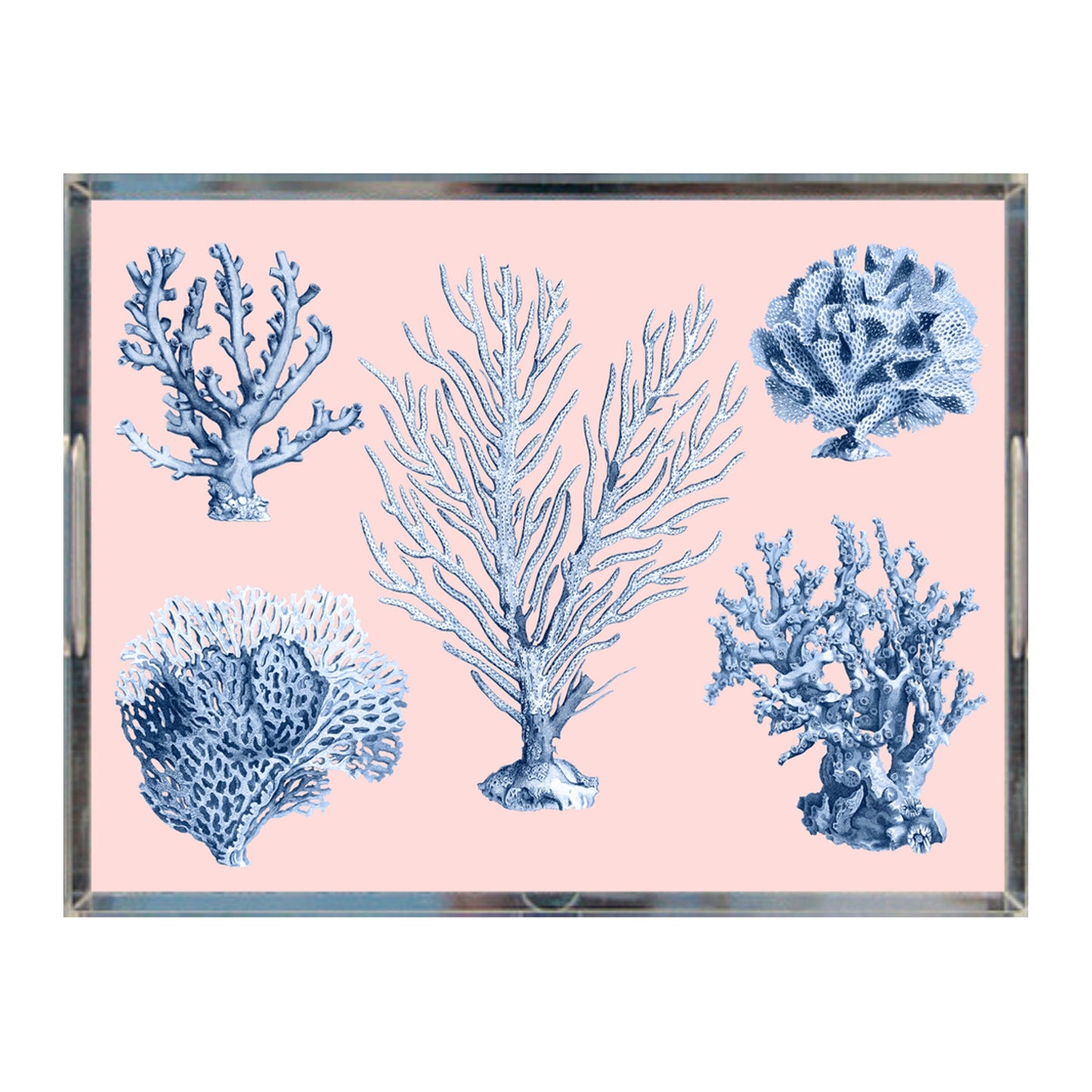 Blue Ocean Coral Acrylic Tray, 8.5 X 11, Pink