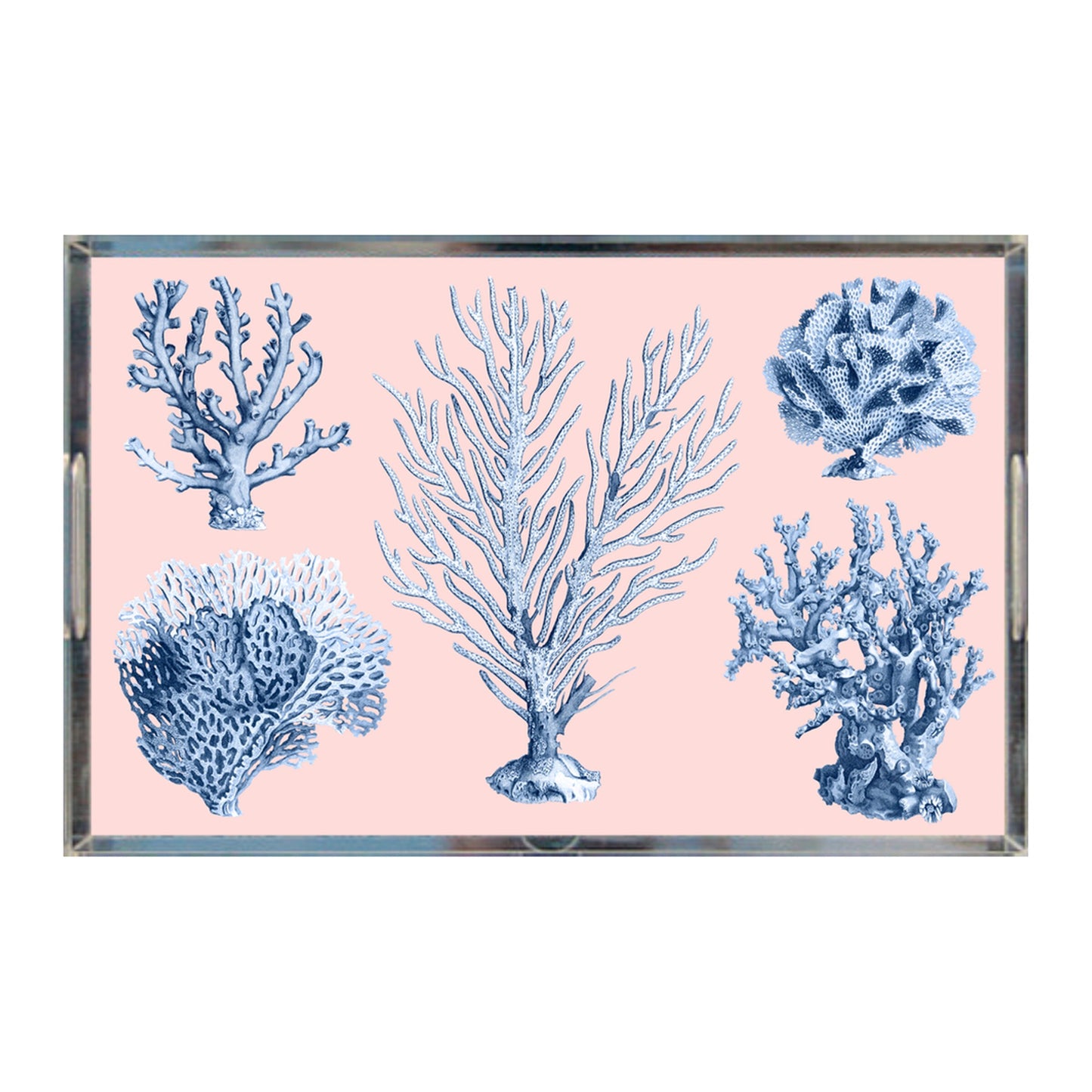 Blue Ocean Coral Acrylic Tray, 11 X 17, Pink