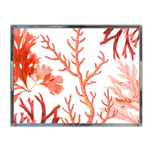 Coral Reef Acrylic Tray, 8.5" x 11", White,