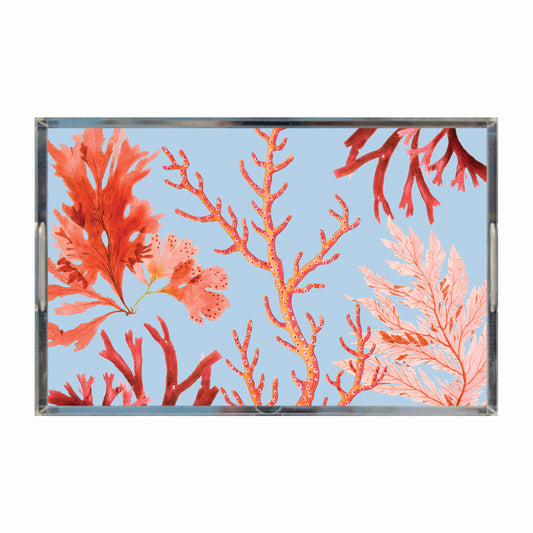 Coral Reef Acrylic Tray, 11" x 17", Sky Blue
