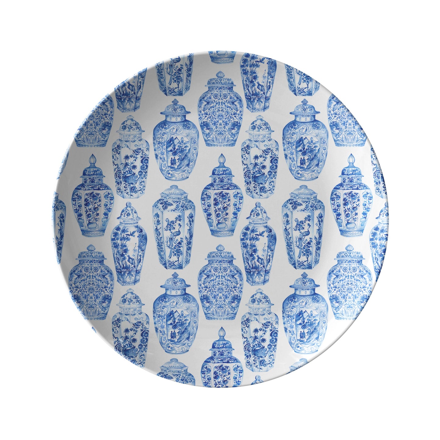 Ginger Jar Print Dinner Plate Set Blue & White