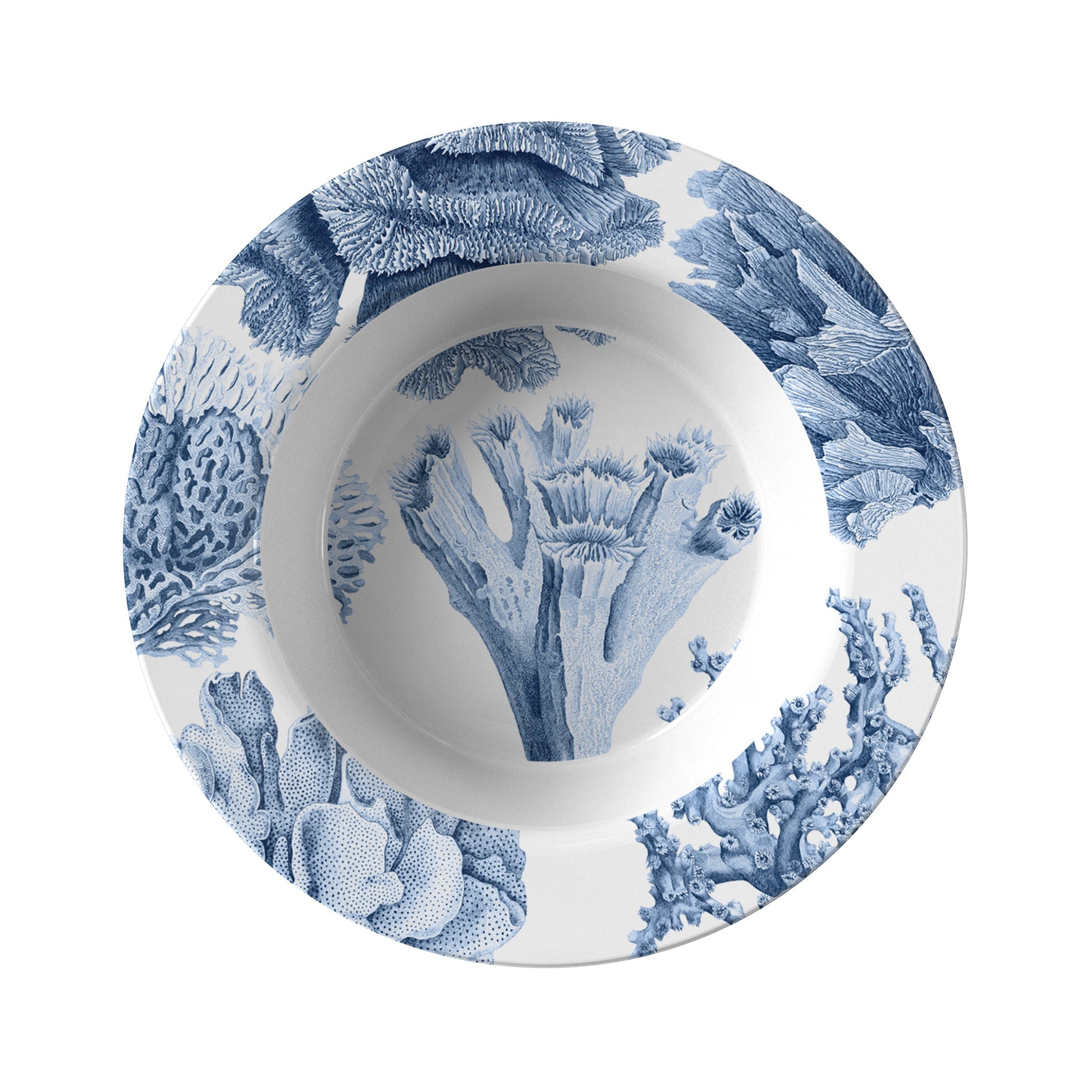 Blue Sea Coral Print Bowls Set of Four
