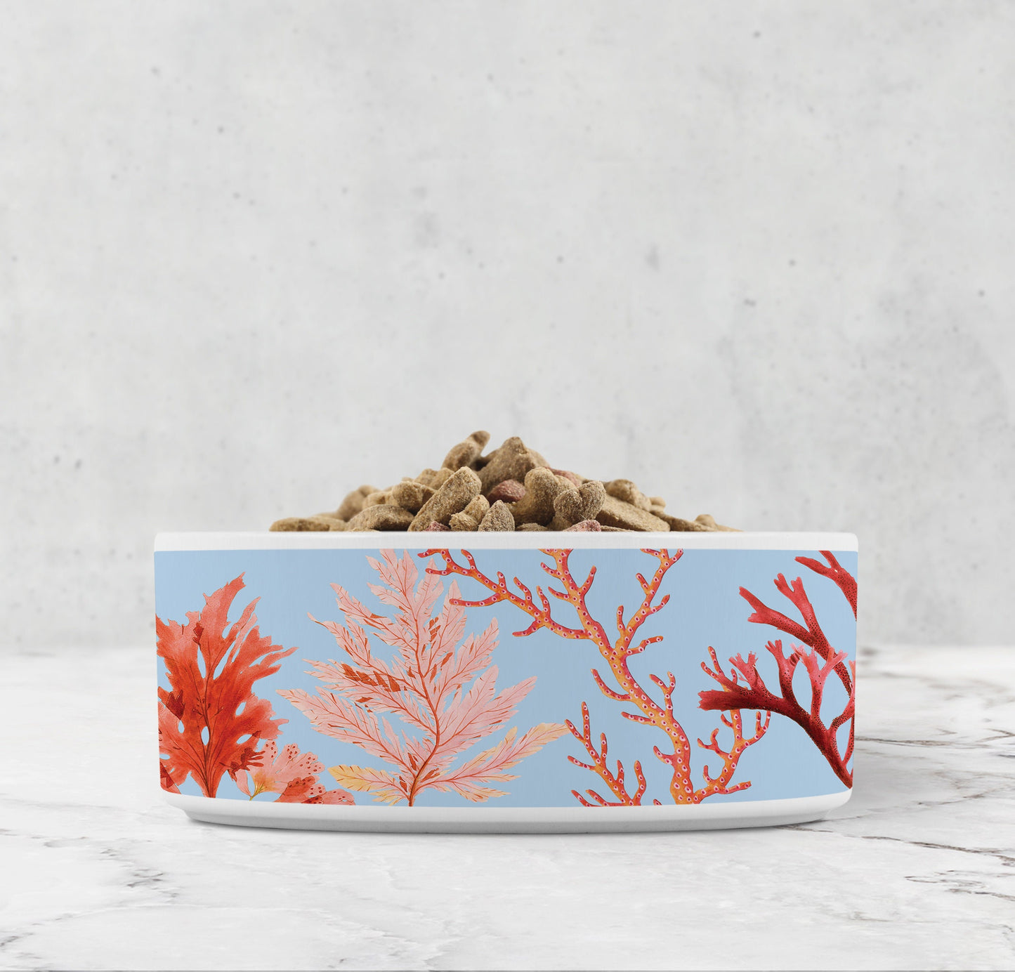 Coral Reef Pet Bowl, Ceramic, Sky Blue