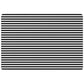 Rectangle pet bowl mat with classic black and white stripe horizontal print.