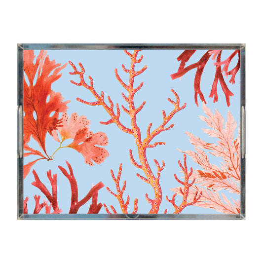 Coral Reef Acrylic Tray, 8.5" x 11", Sky Blue