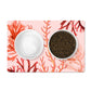 Pet Food Mat with Nautical Pink & Red Sea Coral Print for pet bowls.
