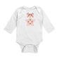 Baby One Piece Christmas Shirt, Pink Folk Art Holiday Ornament Print