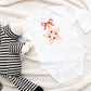 Baby One Piece Christmas Shirt, Pink Folk Art Holiday Ornament Print