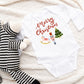 Baby Bodysuit Merry Christmas Shirt, Folk Art Ornaments Print
