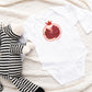 Baby One Piece Pomegranate Fruit Print Shirt, White Long Sleeve